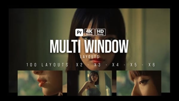 Multi Window Layouts Premiere Pro - Dynamic Split Screen Video Layout Pack