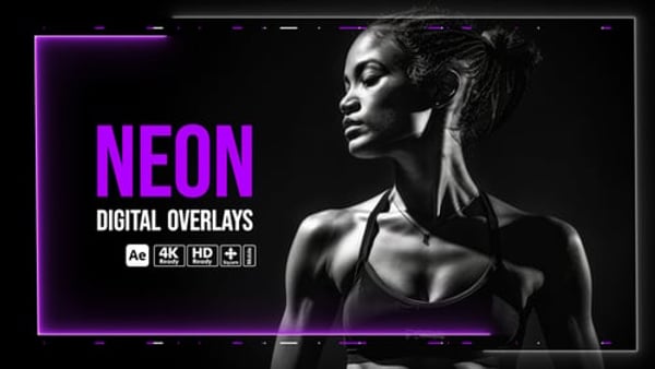 Neon Digital Overlays - Futuristic Glitch Light Motion Effects Pack