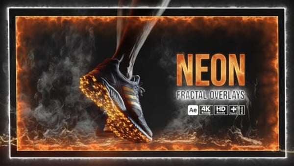 Neon Fractal Overlays - Abstract Glowing Geometric Motion Effects Pack