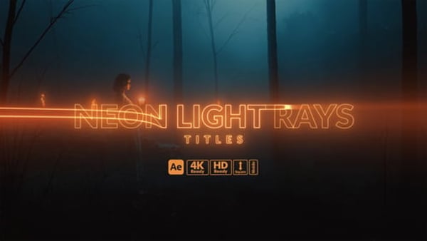 Neon Light Rays Titles – Glowing Light Streak Text Animations for Modern Videos