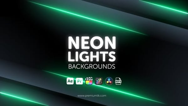 Neon Lights Backgrounds - Glowing Futuristic Light Motion Animation Pack