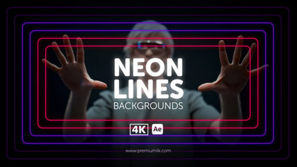 Neon Lines Backgrounds - Glowing Futuristic Light Streak Motion Backdrop Pack