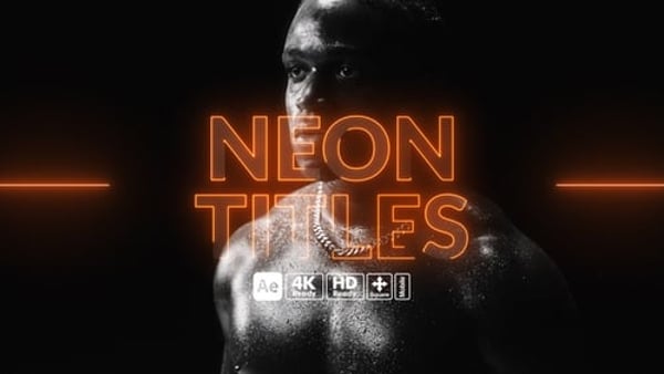 Neon Titles - Glowing Futuristic Typography Animation Template