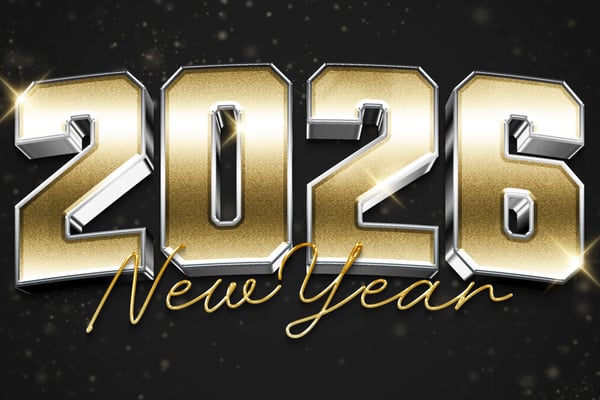 New Year Gold Chrome Banner