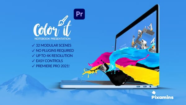 Notebook App & Web Promo Mockup for Premiere Pro – 32 Scenes, 4K