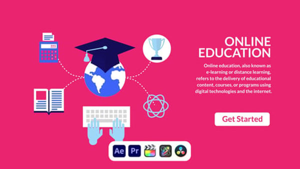 Online Education Design Concept - Modern E Learning Presentation Animation Template