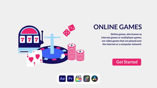 Online Games Design Concept - Modern Gaming UI Presentation Animation Template