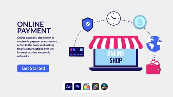 Online Payment Design Concept - Modern Fintech Transaction Presentation Animation Template