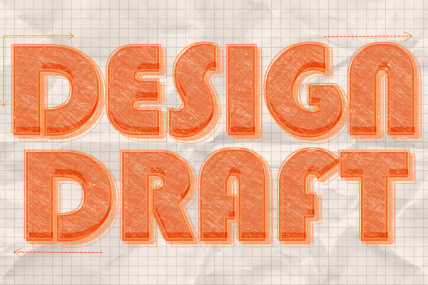 Orange Sketch Text Effect
