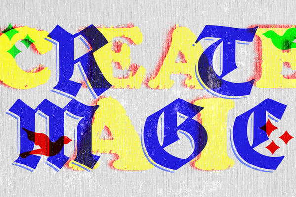 Overprint Gothic Text Effect