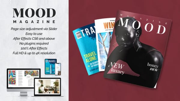 Page Flip Magazine Mockup Promo for After Effects – 22 Scenes