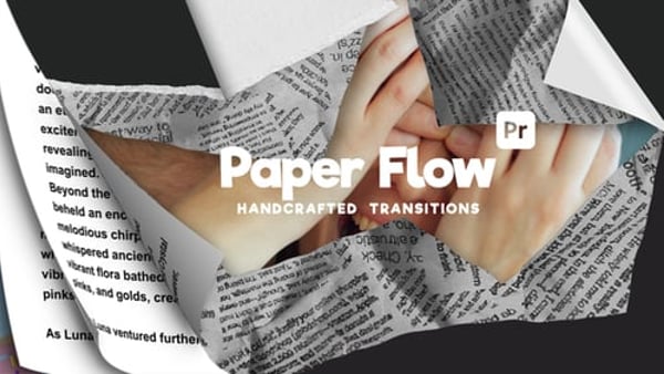 PaperFlow for Premiere Pro - Handcrafted Paper Texture Transitions for Reels, TikTok & Shorts