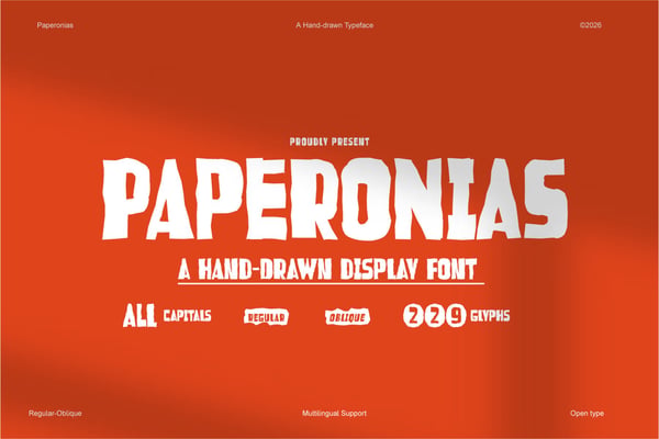 Paperonias - Handdrawn Display Font