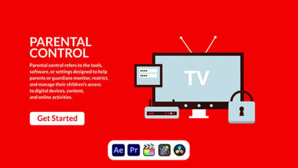 Parental Control Design Concept - Modern Family Safety Presentation Animation Template