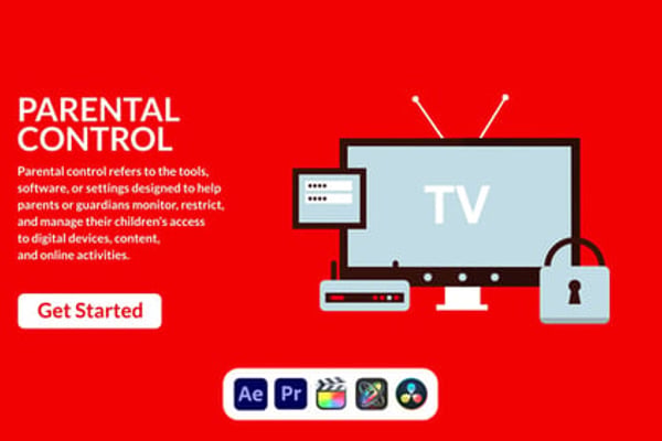 Parental Control Design Concept - Modern Family Safety Presentation Animation Template