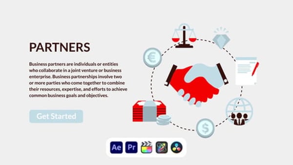 Partners Design Concept - Modern Business Partnership Presentation Animation Template