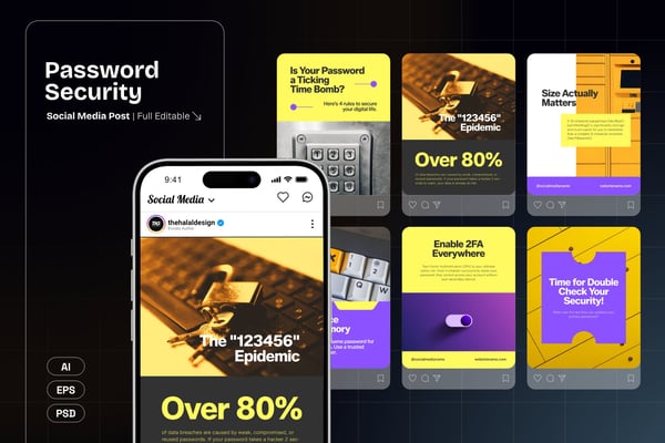 Password Security Social Media Post Templates