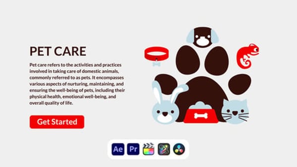 Pet Care Design Concept - Modern Animal Care Presentation Animation Template
