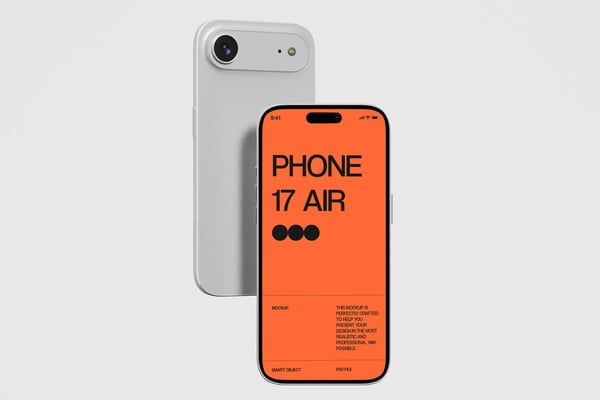 Phone Mockup With Front And Back Views