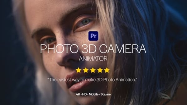 Photo 3D Camera Animator for Premiere Pro - 3D Camera Photo Animation Template