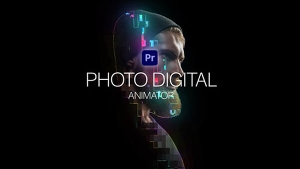 Photo Digital Animator for Premiere Pro - Digital Glitch Photo Animation Template