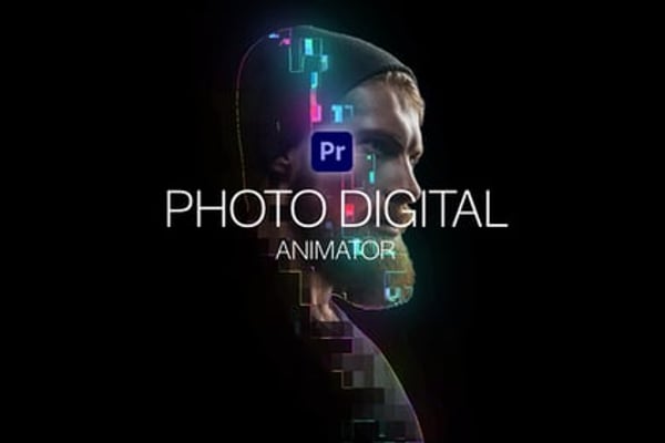 Photo Digital Animator for Premiere Pro - Digital Glitch Photo Animation Template