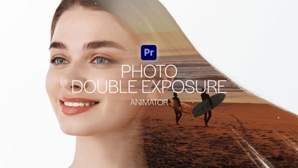 Photo Double Exposure Animator for Premiere Pro - Double Exposure Photo Animation Template