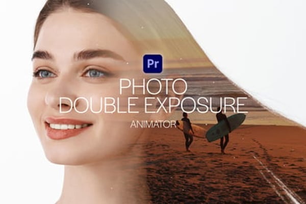 Photo Double Exposure Animator for Premiere Pro - Double Exposure Photo Animation Template