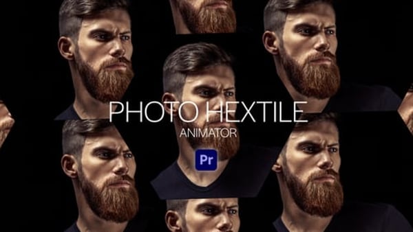 Photo Hextile Animator for Premiere Pro - Hexagon Grid Photo Animation Template