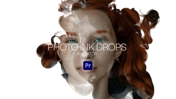 Photo InkDrops Animator for Premiere Pro - Ink Splash Photo Animation Template