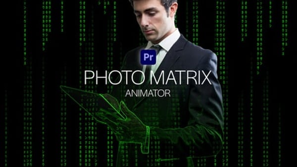Photo Matrix Animator for Premiere Pro - Digital Matrix Photo Animation Template