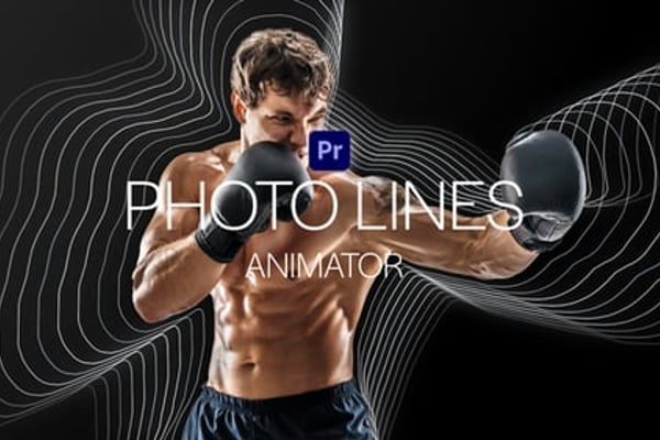 PhotoLines Animator for Premiere Pro - Dynamic Lines Photo Animation Template