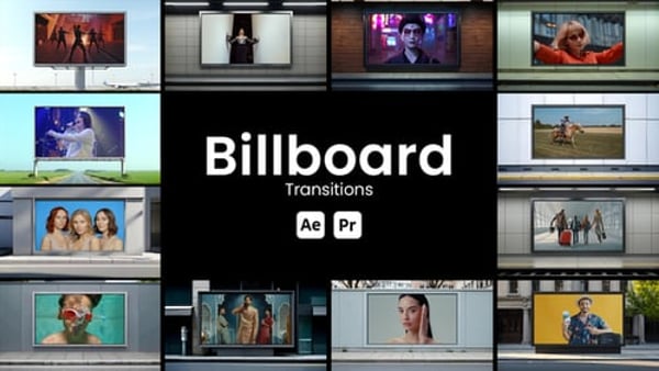 Photorealistic 3D Billboard Cityscape Transitions for After Effects & Premiere Pro
