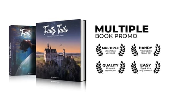 Photorealistic 3D Book Mockup for Premiere Pro & After Effects – Multi-Book Promo