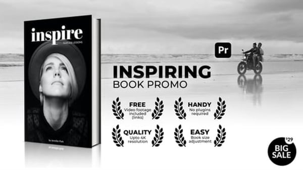 Photorealistic 3D Book Mockup for Premiere Pro – Book Promo Template up to 4K