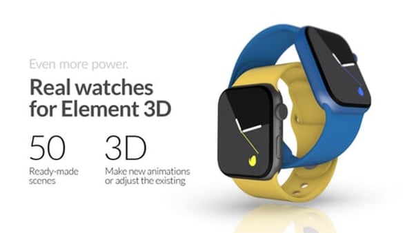 Photorealistic Smartwatch Mockups for After Effects | 50 Element 3D Scenes