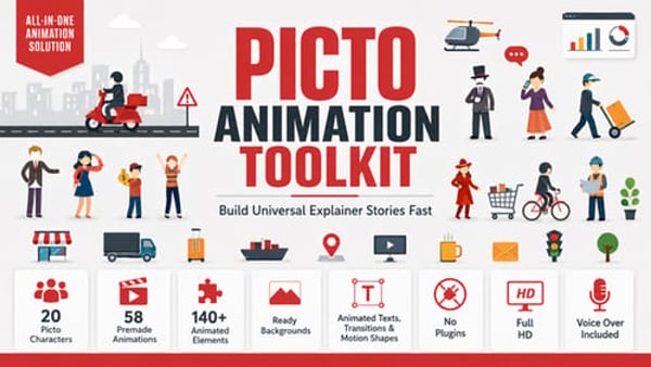 Pictogram Animation Toolkit for After Effects with Characters and Icons