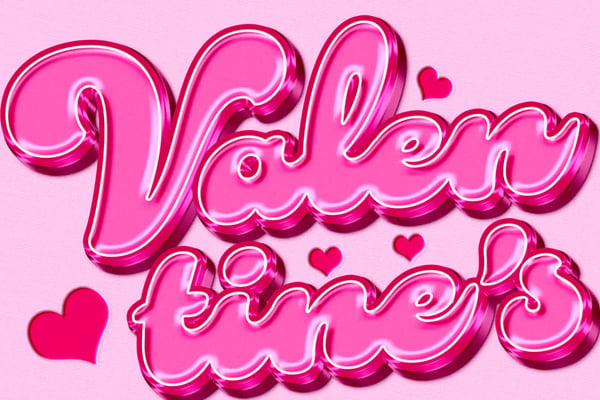 Pink Glossy Text Effect