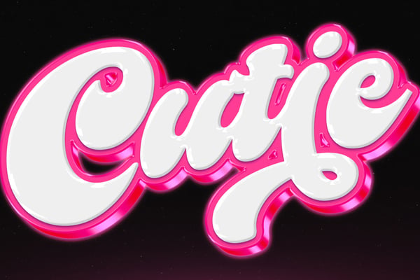 Pink Glossy Text Effect