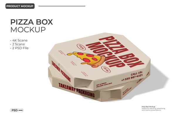 Pizza Box Mockup – Realistic Mockup