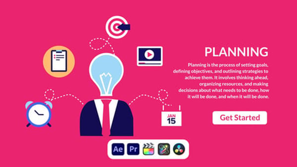 Planning Design Concept - Modern Strategy Workflow Presentation Animation Template