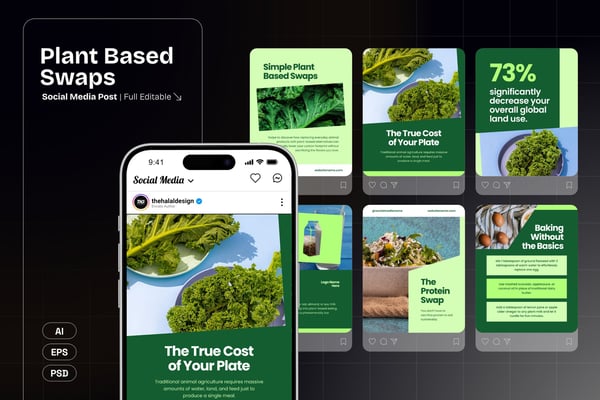 Plant Based Swaps Social Media Templates