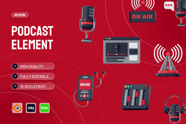 Podcast 3D Icon