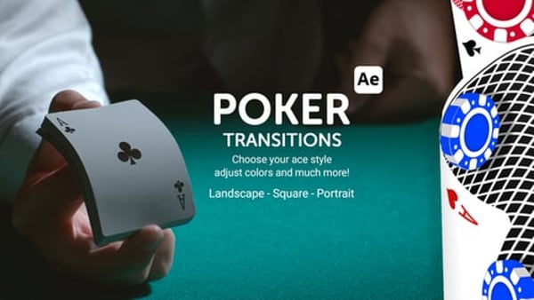 Poker Casino Transitions for After Effects – 12 Flying Card & Chip Effects