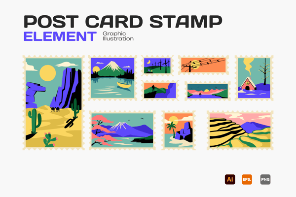 Post Card Stamp Element
