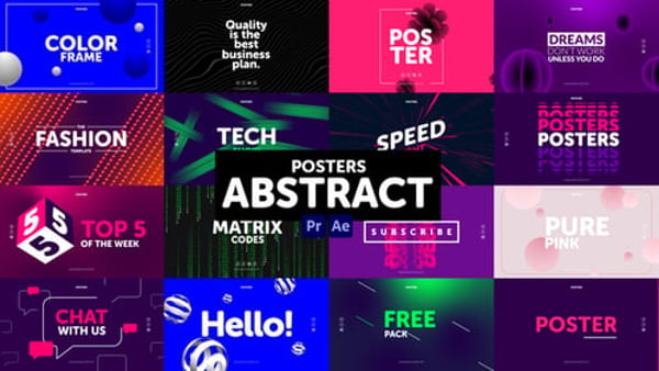 Posters Abstract - Abstract Poster Animation Motion Template Pack