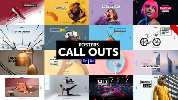 Posters Call Outs - Callout Poster Animation Motion Template Pack