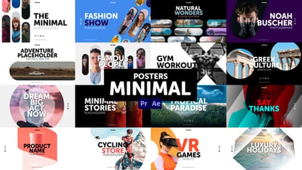 Posters Minimal - Minimal Poster Animation Motion Template Pack
