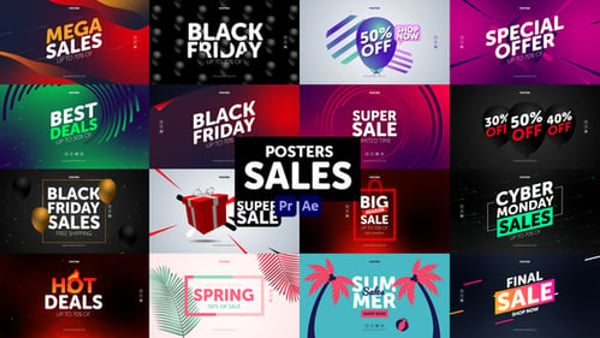 Posters Sales - Promotional Sales Poster Motion Template Pack