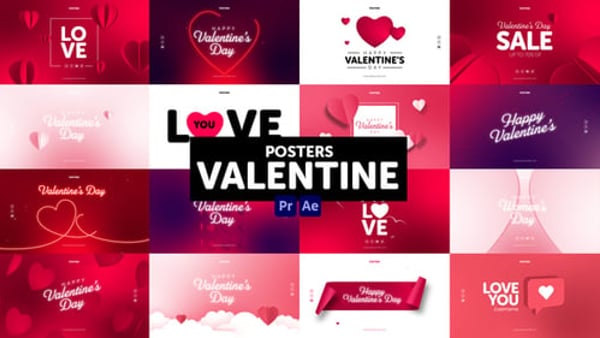 Posters Valentine - Romantic Love Event Promotion Animation Template